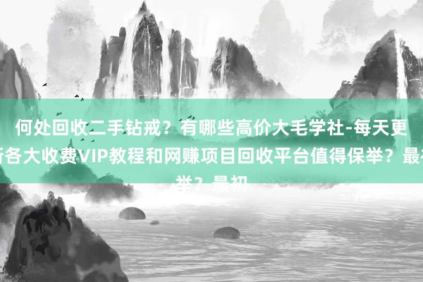 何处回收二手钻戒？有哪些高价大毛学社-每天更新各大收费VIP教程和网赚项目回收平台值得保举？最初